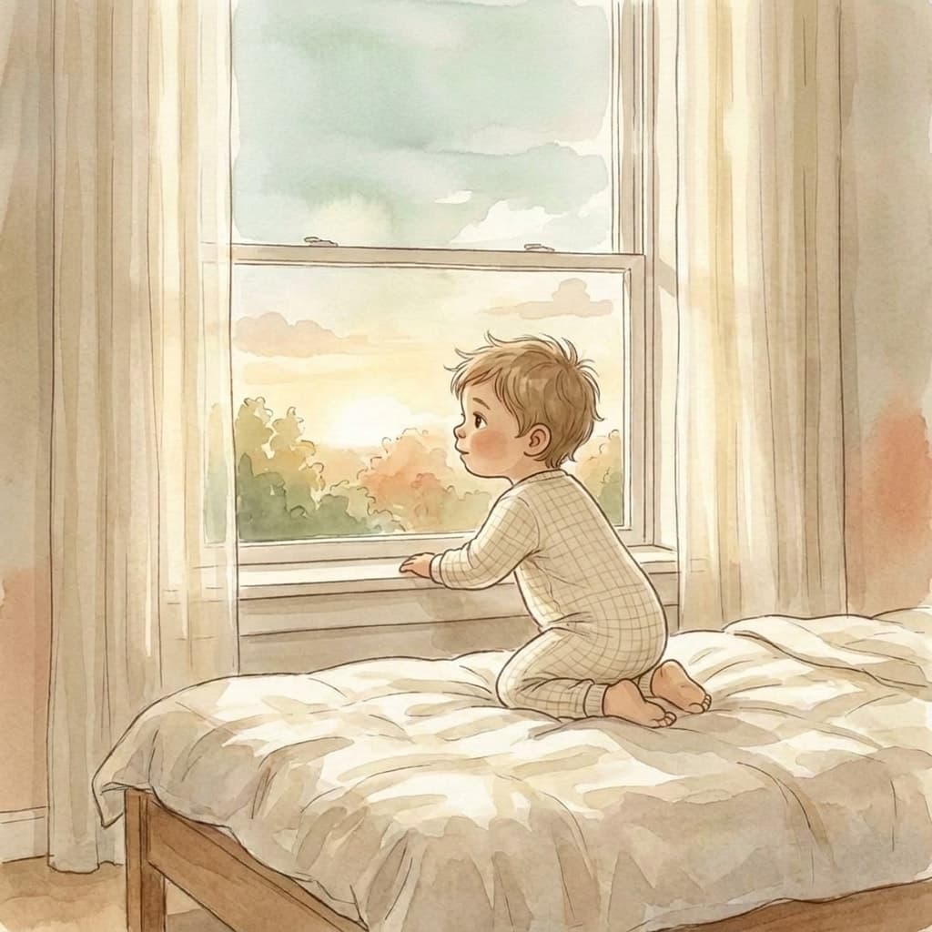 Warm watercolor birthday scene